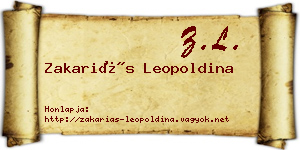 Zakariás Leopoldina névjegykártya